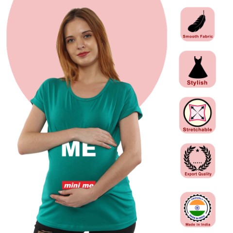 01 165 Women Pregnancy Tshirt with MeMiniMe Printed Design