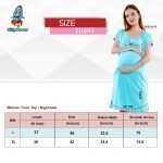 01 Aqua Blue 35 EID RELEASE - Women's Maternity Top Tunic Pregnancy Clothes Nightshirt Printed Design Round Neck Half Sleeves - Perfect Gift for Next Mom to Be