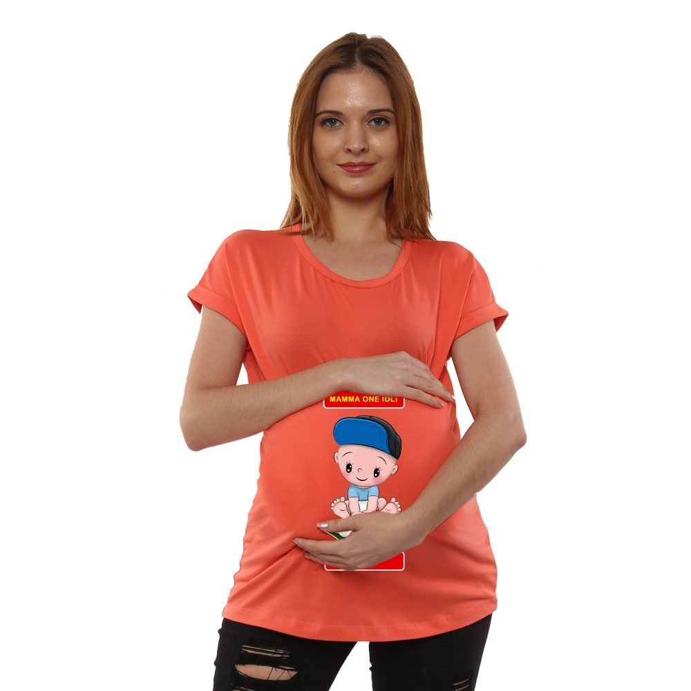 01a 139 scaled Women Pregnancy Tshirt with Idli Printed Design