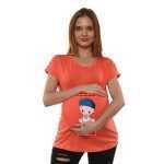 01a 139 Women Pregnancy Tshirt with Idli Printed Design