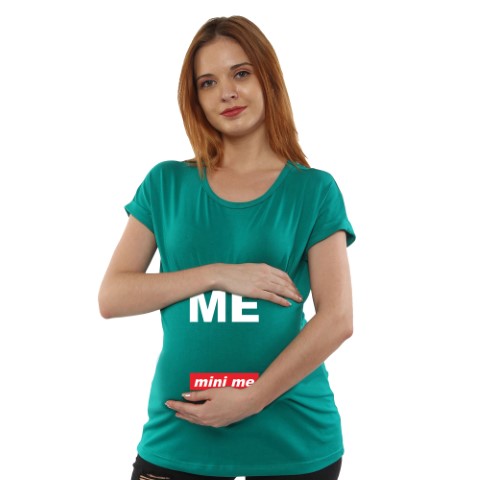 01a 162 Women Pregnancy Tshirt with MeMiniMe Printed Design