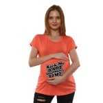 01a 86 Women Pregnancy Tshirt with Kick me baby one more time Printed Design