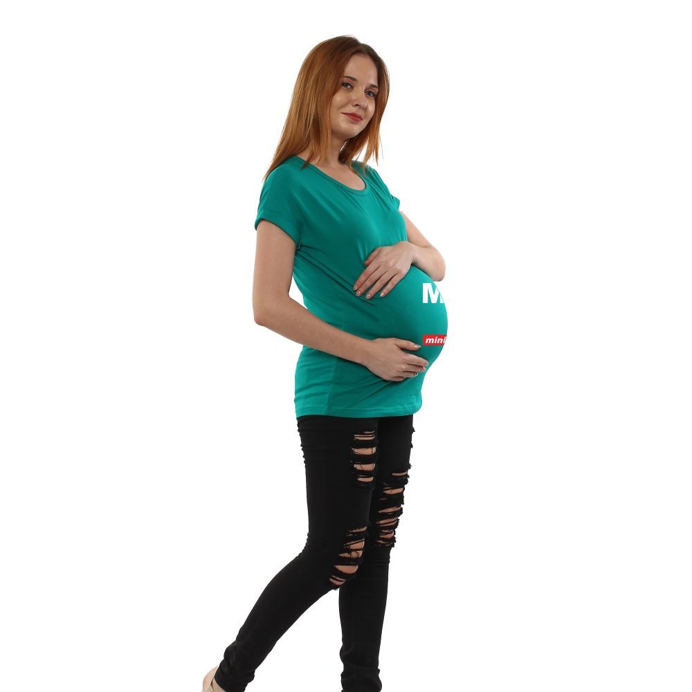 02 61 Women Pregnancy Tshirt with MeMiniMe Printed Design