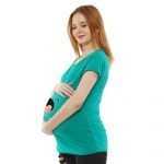03 78 Women Pregnancy Tshirt with Honey still asleep Printed Design
