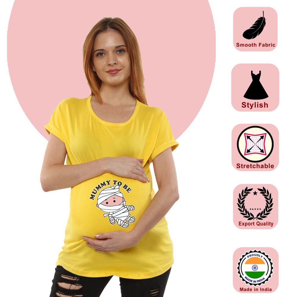 1 159 Women Pregnancy Tshirt with Mummy to be Printed Design
