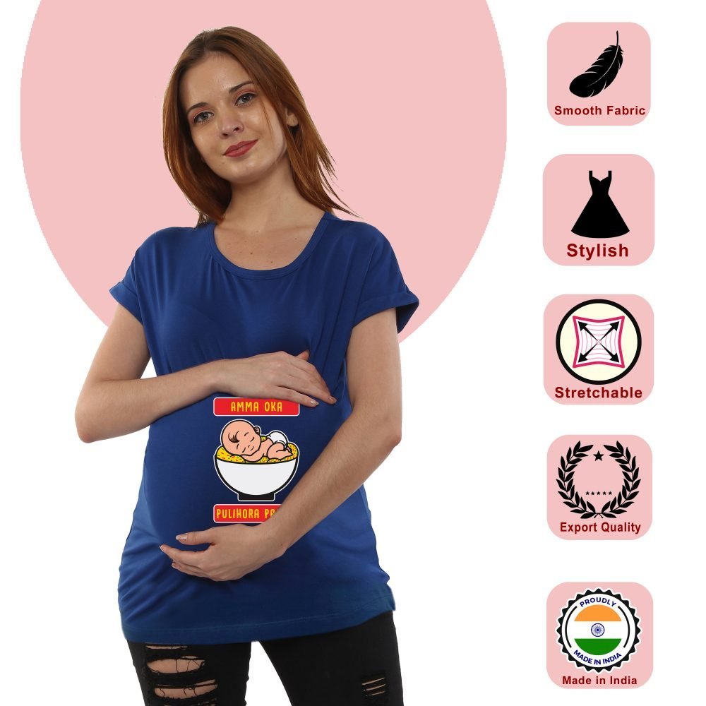 1 241 scaled Women Pregnancy Tshirt with Amma phulihoara Printed Design