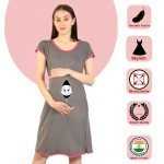 1 342 Women's Pregnancy Tunic Clothes Nightshirt Baby peek Top Printed Design