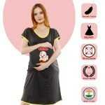 1 348 Women's Pregnancy Tunic Clothes Nightshirt My Baby loves panipuri Top Printed Design