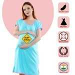 1 377 BUMP AHEAD - Women's Maternity Top Tunic Pregnancy Clothes Nightshirt Printed Design Round Neck Half Sleeves - Perfect Gift for Next Mom to Be
