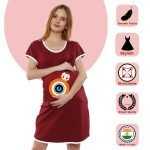 1 407 Women's Pregnancy Tunic Clothes Nightshirt Baby with shield Top Printed Design