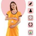 1 430 BOY PEEKING CUTE - Women's Maternity Top Tunic Pregnancy Clothes Nightshirt Printed Design Round Neck Half Sleeves - Perfect Gift for Next Mom to Be