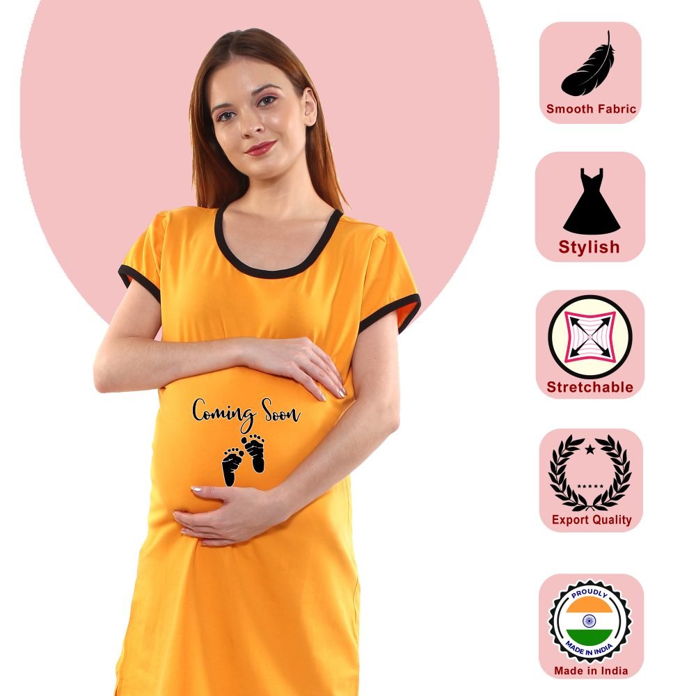 1 446 scaled COMING SOON - Women's Maternity Top Tunic Pregnancy Clothes Nightshirt Printed Design Round Neck Half Sleeves - Perfect Gift for Next Mom to Be