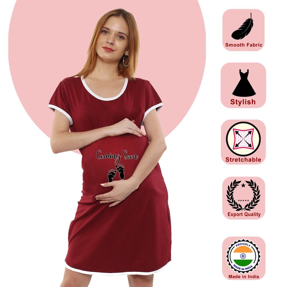 1 447 scaled COMING SOON - Women's Maternity Top Tunic Pregnancy Clothes Nightshirt Printed Design Round Neck Half Sleeves - Perfect Gift for Next Mom to Be