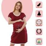 1 447 COMING SOON - Women's Maternity Top Tunic Pregnancy Clothes Nightshirt Printed Design Round Neck Half Sleeves - Perfect Gift for Next Mom to Be