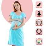 1 450 DIWALI RELEASE - Women's Maternity Top Tunic Pregnancy Clothes Nightshirt Printed Design Round Neck Half Sleeves - Perfect Gift for Next Mom to Be