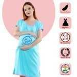 1 506 BABY INSIDE - Women's Maternity Top Tunic Pregnancy Clothes Nightshirt Printed Design Round Neck Half Sleeves - Perfect Gift for Next Mom to Be