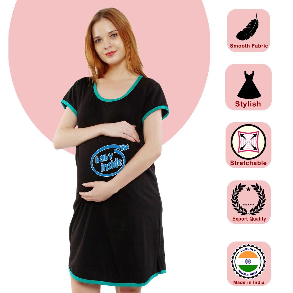 1 507 scaled Women's Pregnancy Tunic Clothes Nightshirt Baby inside Top Printed Design