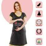 1 557 LOVE BEFORE FIRST SIGHT - Women's Maternity Top Tunic Pregnancy Clothes Nightshirt Printed Design Round Neck Half Sleeves - Perfect Gift for Next Mom to Be