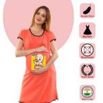 1 671 300x300 1 Women's Pregnancy Tunic Clothes Nightshirt My baby loves butter chiken Top Printed Design
