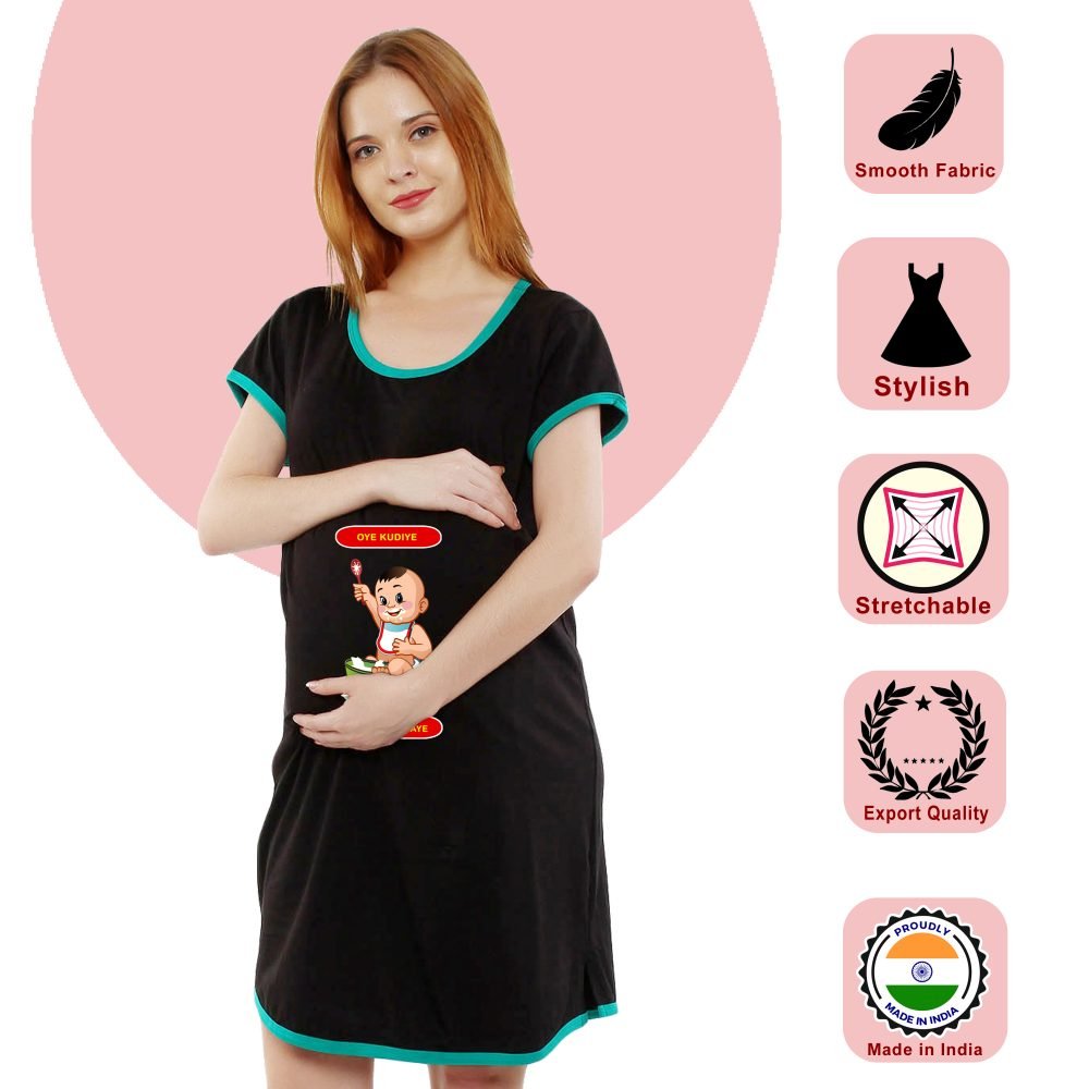 1 710 scaled Women's Pregnancy Tunic Clothes Nightshirt Ek lassi hojaye Top Printed Design
