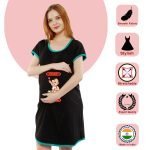 1 710 EK LASSI HOJAYE - Women's Maternity Top Tunic Pregnancy Clothes Nightshirt Printed Design Round Neck Half Sleeves - Perfect Gift for Next Mom to Be