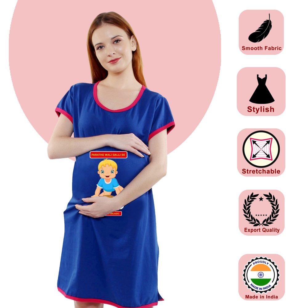 1 747 scaled Women's Pregnancy Tunic Clothes Nightshirt Parathe wali se Top Printed Design