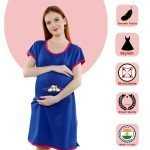 1 779 Women's Pregnancy Tunic Clothes Nightshirt Flying baby zip Top Printed Design