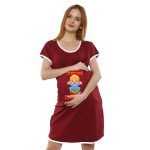 1a 410 Women's Pregnancy Tunic Clothes Nightshirt My Baby loves Samoosa Top Printed Design
