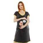 1a 425 BENNE DOSA PARCEL - Women's Maternity Top Tunic Pregnancy Clothes Nightshirt Printed Design Round Neck Half Sleeves - Perfect Gift for Next Mom to Be