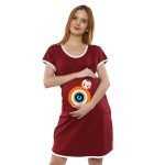 1a 460 Women's Pregnancy Tunic Clothes Nightshirt Baby with shield Top Printed Design