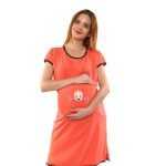 1a 481 Women's Pregnancy Tunic Clothes Nightshirt Boy peeking Top Printed Design