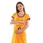 1a 499 COMING SOON - Women's Maternity Top Tunic Pregnancy Clothes Nightshirt Printed Design Round Neck Half Sleeves - Perfect Gift for Next Mom to Be