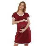 1a 500 COMING SOON - Women's Maternity Top Tunic Pregnancy Clothes Nightshirt Printed Design Round Neck Half Sleeves - Perfect Gift for Next Mom to Be