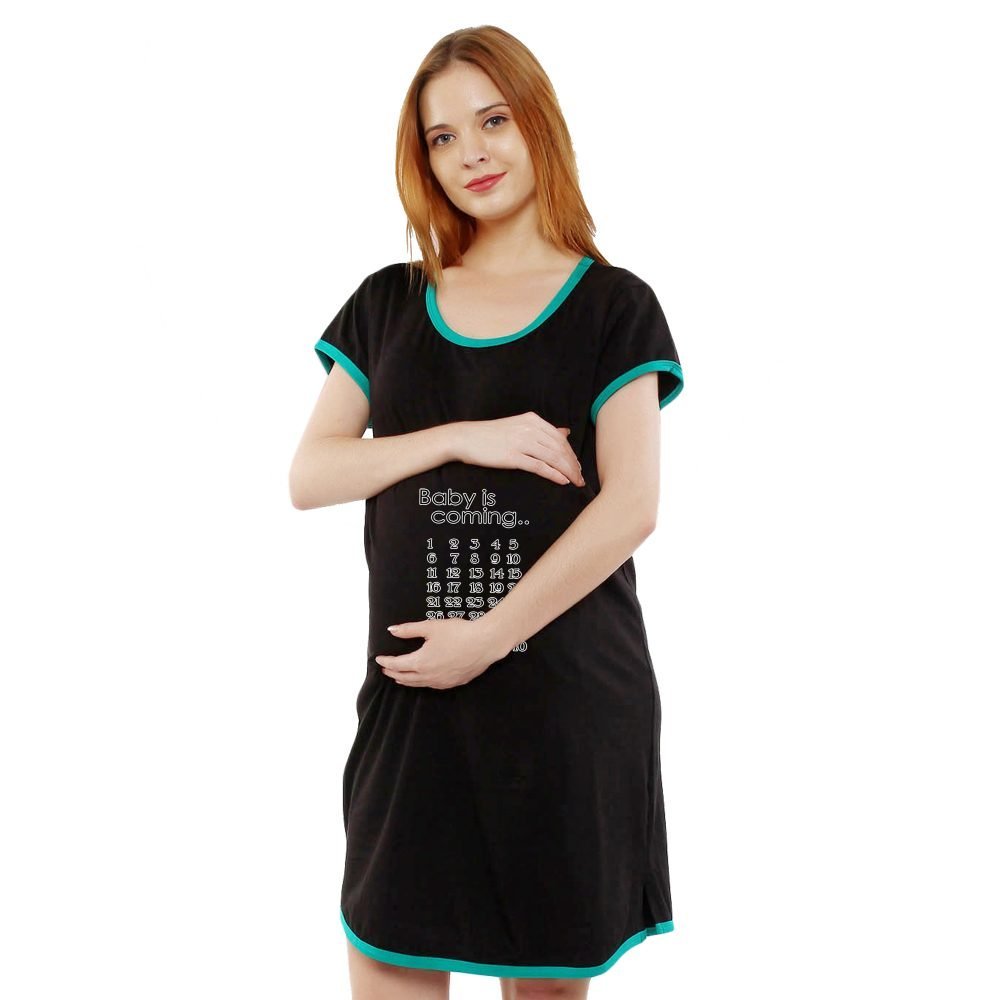 1a 520 scaled Women's Pregnancy Tunic Clothes Nightshirt Baby calendar Top Printed Design