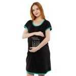1a 520 BABYCALENDER - Women's Maternity Top Tunic Pregnancy Clothes Nightshirt Printed Design Round Neck Half Sleeves - Perfect Gift for Next Mom to Be