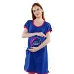 1a 541 Women's Pregnancy Tunic Clothes Nightshirt Baby loarding Printed Design