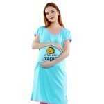 1a 567 Women's Pregnancy Tunic Clothes Nightshirt My Baby loves tacos Top Printed Design