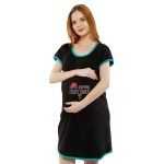 1a 608 LOVE BEFORE FIRST SIGHT - Women's Maternity Top Tunic Pregnancy Clothes Nightshirt Printed Design Round Neck Half Sleeves - Perfect Gift for Next Mom to Be