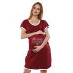 1a 613 LOVE BEFORE FIRST SIGHT - Women's Maternity Top Tunic Pregnancy Clothes Nightshirt Printed Design Round Neck Half Sleeves - Perfect Gift for Next Mom to Be