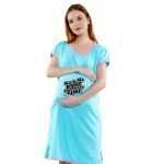 1a 624 KICK ME BABY ONE MORE TIME - Women's Maternity Top Tunic Pregnancy Clothes Nightshirt Printed Design Round Neck Half Sleeves - Perfect Gift for Next Mom to Be