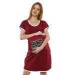 1a 630 Women's Pregnancy Tunic Clothes Nightshirt Kick me baby one more time Top Printed Design