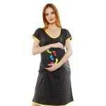 1a 653 Women's Pregnancy Tunic Clothes Nightshirt Baby foor steps Top Printed Design
