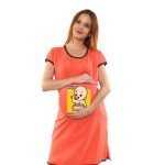 1a 724 MY BABY LOVES BUTTERCHICKEN - Women's Maternity Top Tunic Pregnancy Clothes Nightshirt Printed Design Round Neck Half Sleeves - Perfect Gift for Next Mom to Be