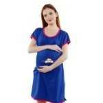 1a 832 Women's Pregnancy Tunic Clothes Nightshirt Flying baby zip Top Printed Design