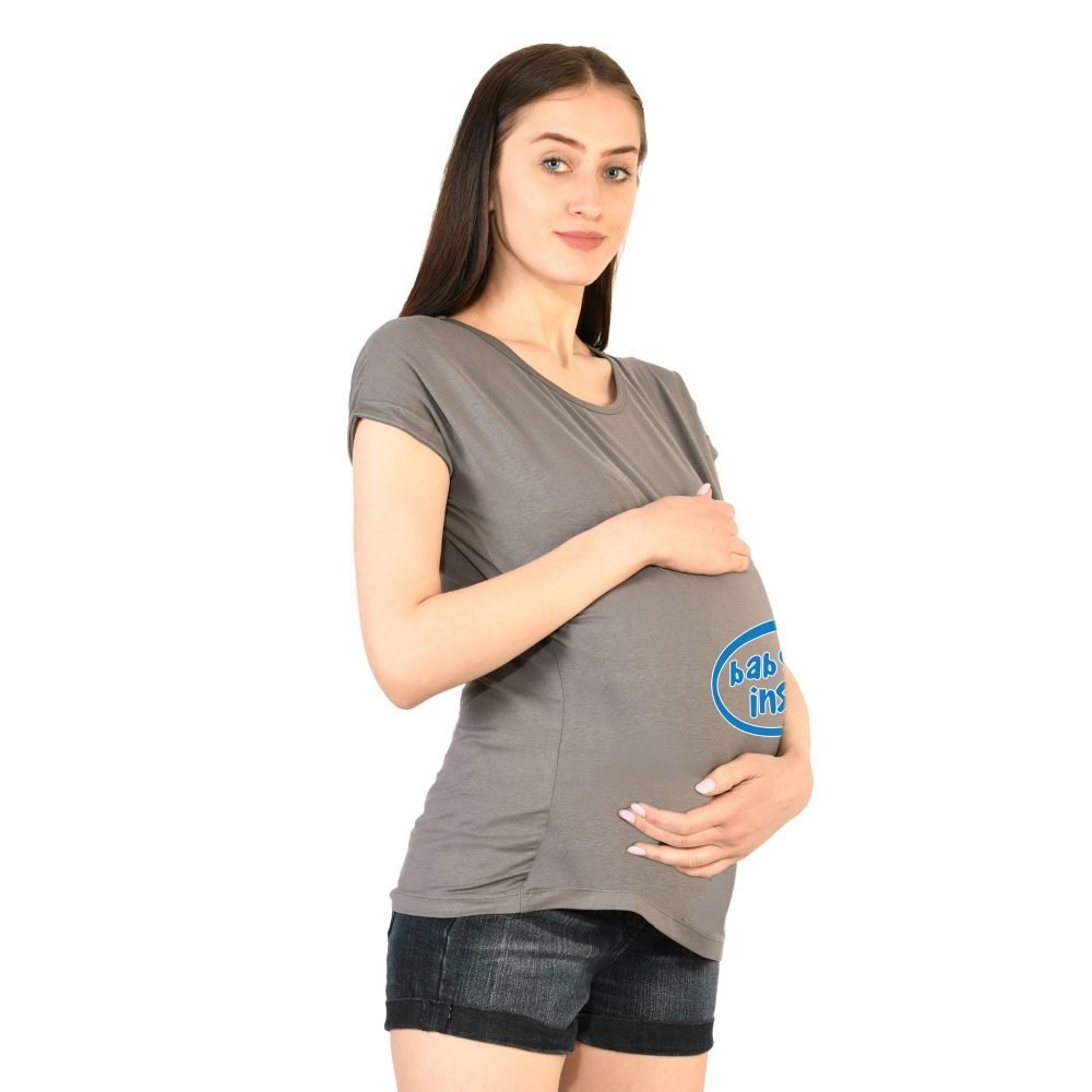 2 159 Women Pregnancy Tshirt with BabyInside Printed Design