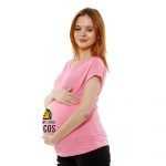 2 162 Women Pregnancy Tshirt with MY baby loves tacos Printed Design