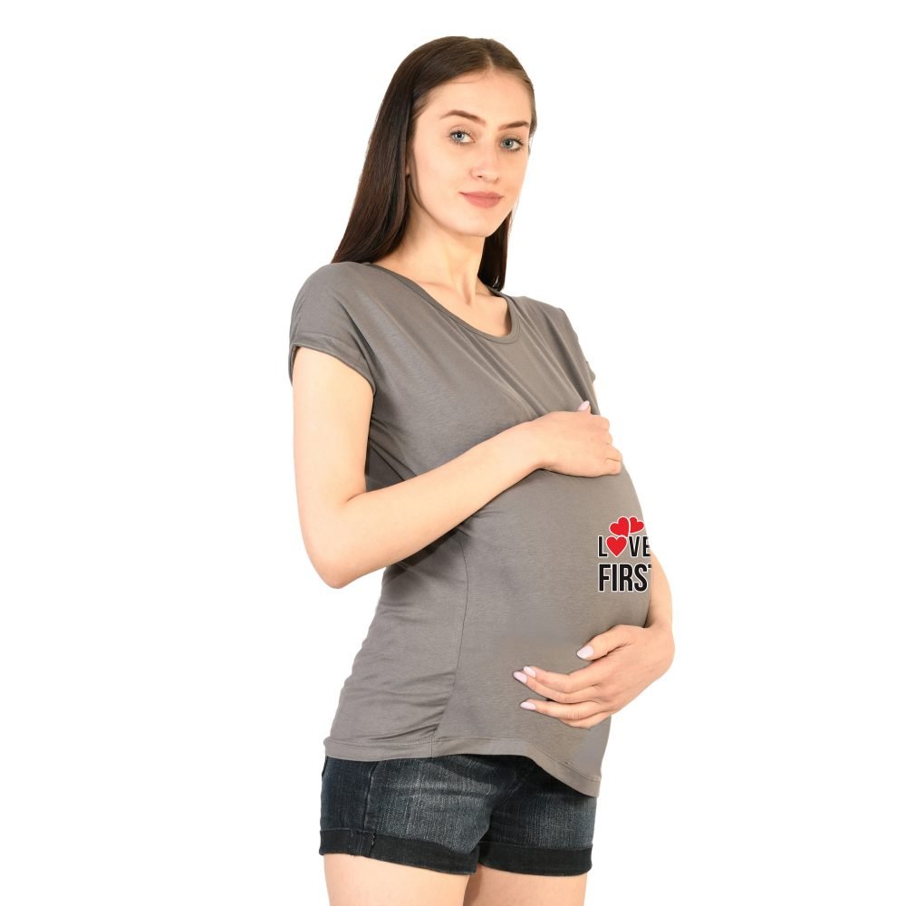 2 201 Women Pregnancy Tshirt with Love before first sight Printed Design