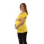 2 261 Women Pregnancy Tshirt with Krishna Printed Design