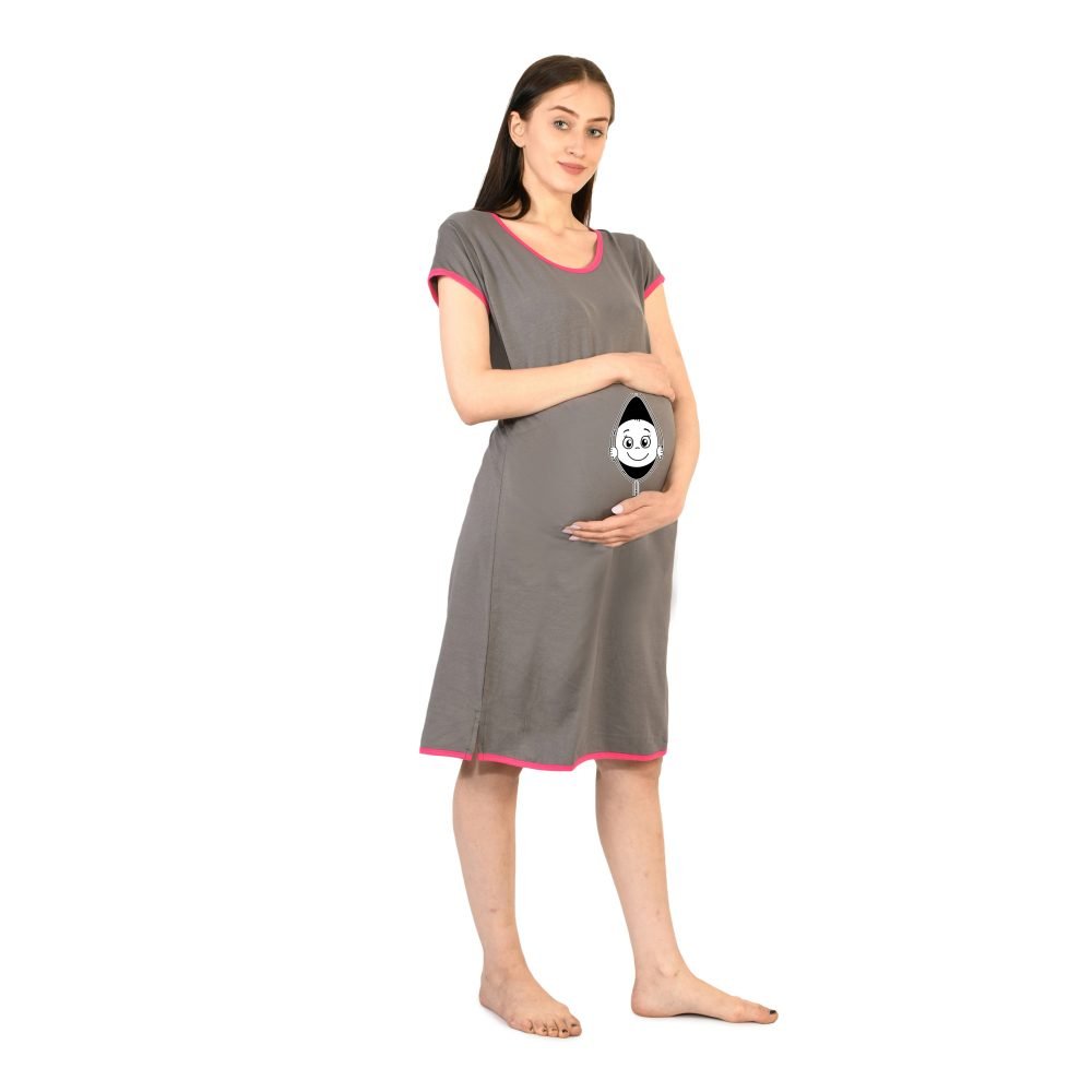 2 397 Women's Pregnancy Tunic Clothes Nightshirt Baby peek Top Printed Design