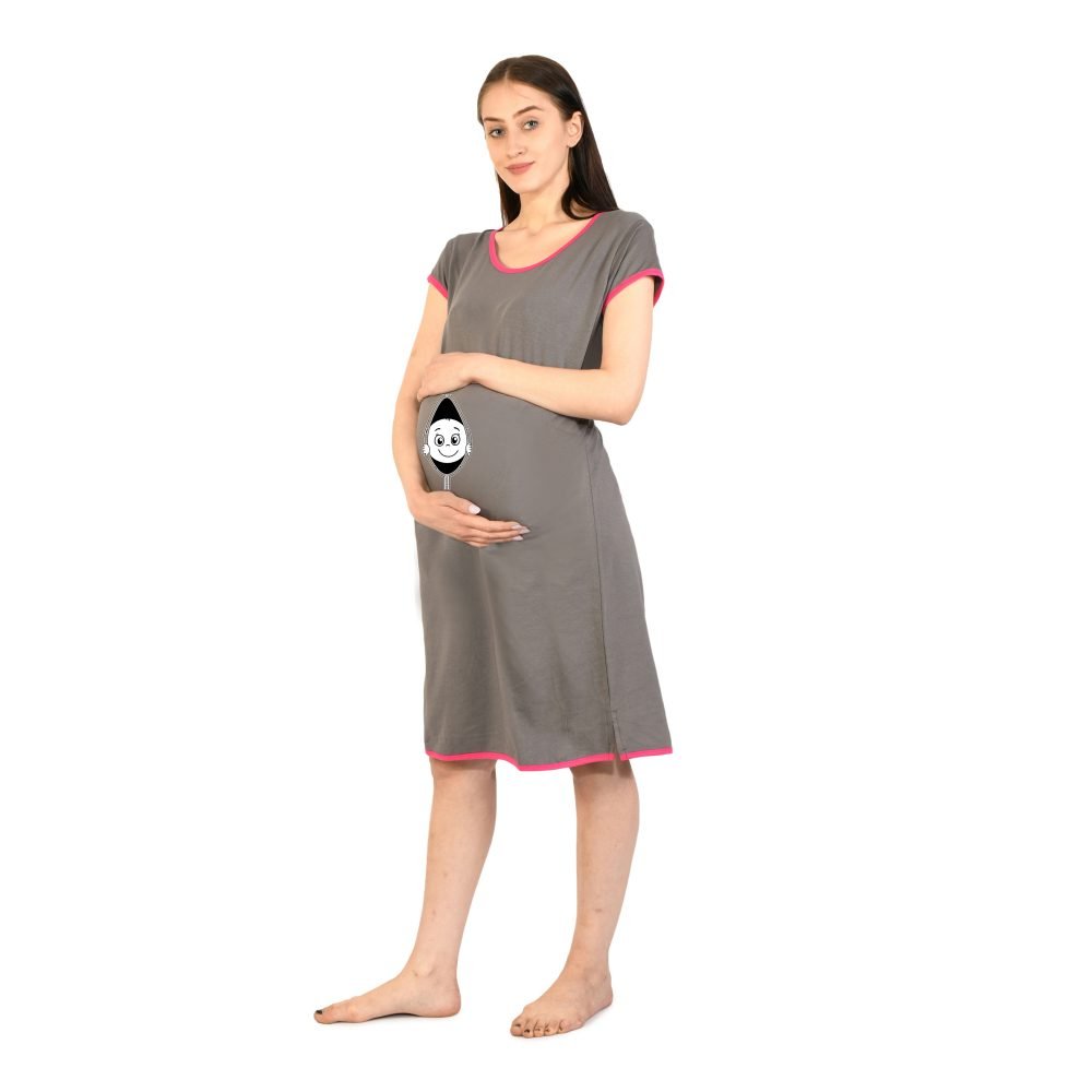 3 397 Women's Pregnancy Tunic Clothes Nightshirt Baby peek Top Printed Design